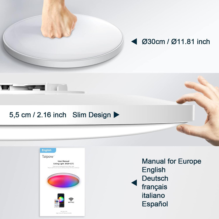 آموزش نصب چراغ سقفی فوق هوشمند 30 وات ارجینال محصول آمازون ریموت دار قابل اتصال به WIFI