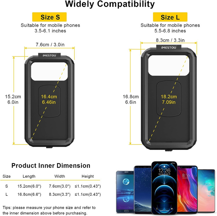 با کیفیت ترین هولدر موبایل برای موتور سیکلت و دوچرخه در دو سایز L و S