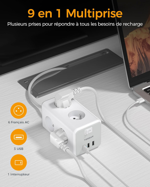 یک وسیله که هم چند راه برقه هم جای شارژر داره