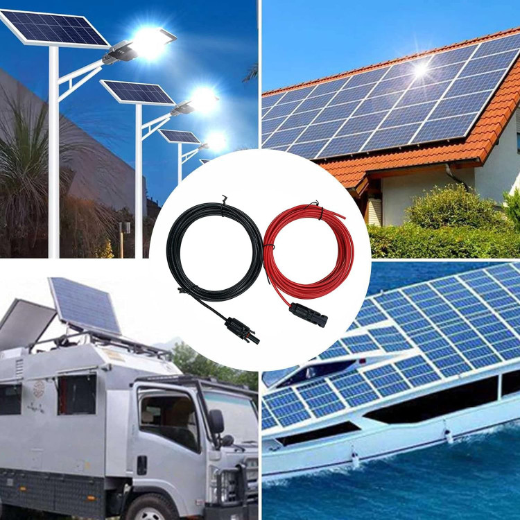 کابل پنل خورشیدی سایز 6 میلی متر در پک جفتی 6 متری