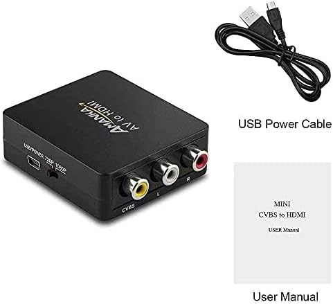 مبدل (آدابتور) AV به HDMI امانکا مدل AMANKA AV03-FR مناسب /PC/Xbox/PS4/PS3/TV/STB/VHS/VCR/دوربین/DVD