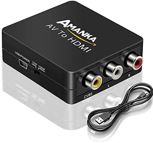 مبدل (آدابتور) AV به HDMI امانکا مدل AMANKA AV03-FR مناسب /PC/Xbox/PS4/PS3/TV/STB/VHS/VCR/دوربین/DVD