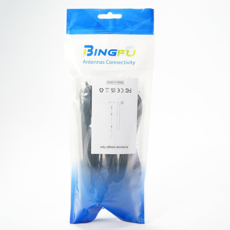 آنتن Bingfu 2-Pack 4G LTE 5dBi SMA TS9 آنتن شبکه همه جانبه خارجی با پایه مغناطیسی برای مودم روتر 4G LTE CPE Gateway روتر پهن باند بی سیم MiFi MiFi Hotspot Router مودم USB
