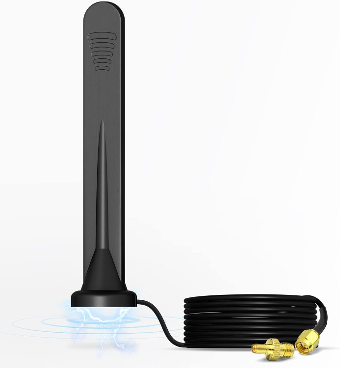 آنتن Bingfu 2-Pack 4G LTE 5dBi SMA TS9 آنتن شبکه همه جانبه خارجی با پایه مغناطیسی برای مودم روتر 4G LTE CPE Gateway روتر پهن باند بی سیم MiFi MiFi Hotspot Router مودم USB