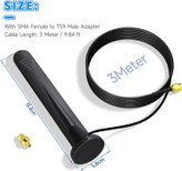 آنتن Bingfu 2-Pack 4G LTE 5dBi SMA TS9 آنتن شبکه همه جانبه خارجی با پایه مغناطیسی برای مودم روتر 4G LTE CPE Gateway روتر پهن باند بی سیم MiFi MiFi Hotspot Router مودم USB