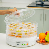 Olsenmark Food Dehydrator, 5pcs Tray, Adjustable Thermostat, OMFD2464 Four Heating Tubes Dehydrate A Variety of Fruit, Vegetable, Meat or Traditional Herbal Medicinal Materials, WHITE