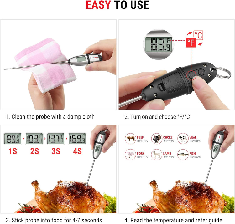 دماسنج دیجیتالی آشپزخانه ارجینال برند ThermoPro مدل TP-02S