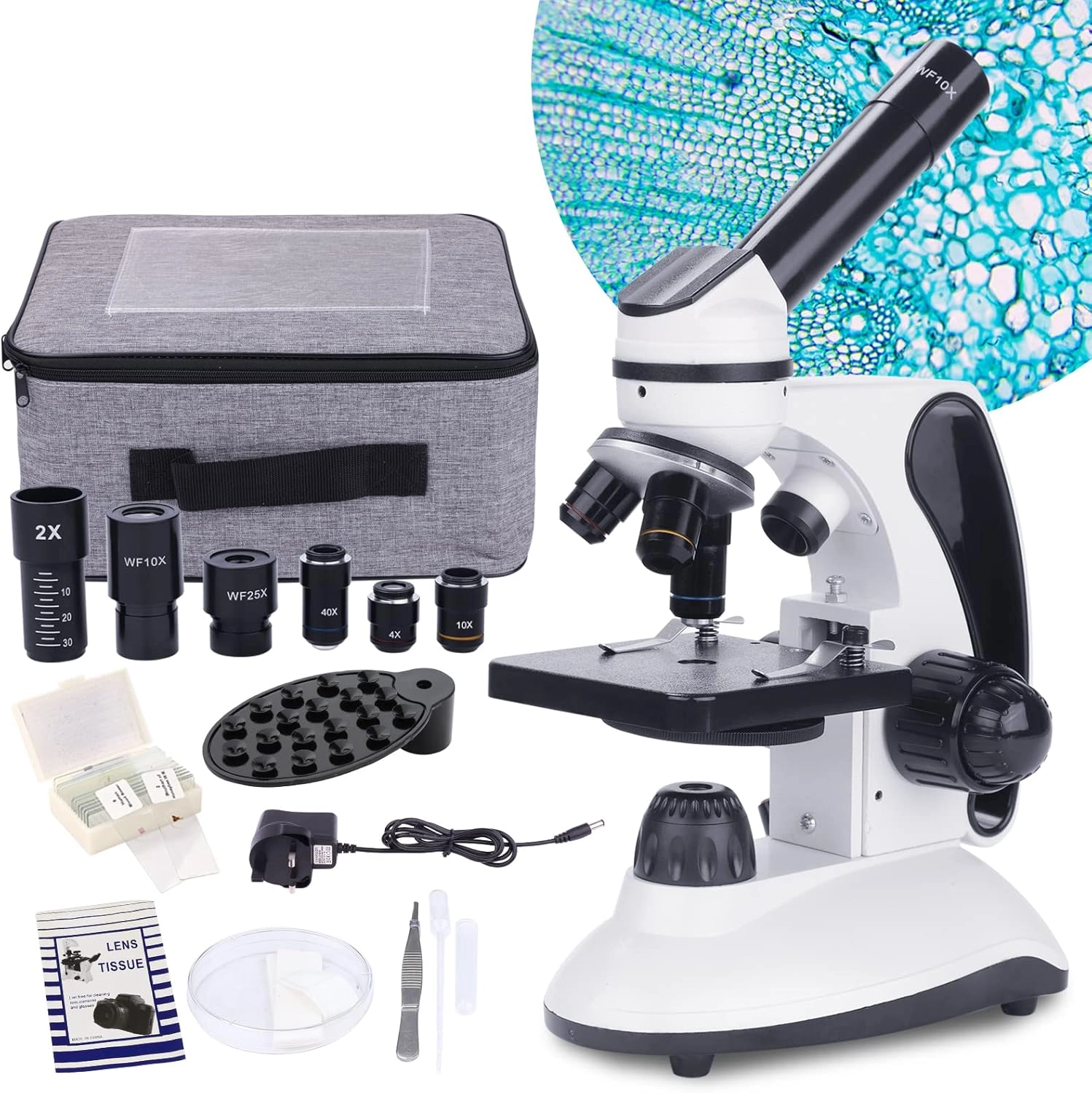 کیت کامل میکروسکوپ تک چشمی BEBANG بزرگنمایی 40X-2000X