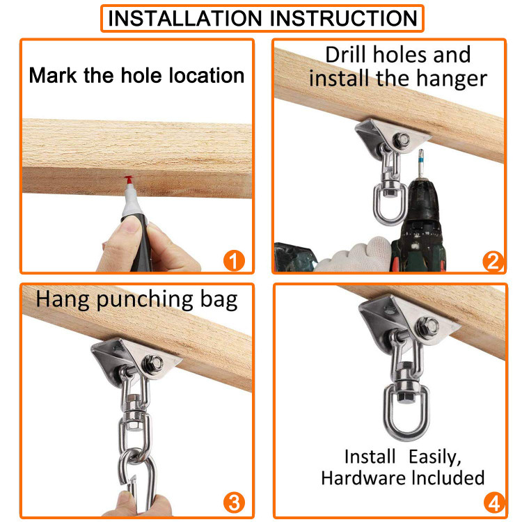 آویز چرخشی 360 درجه سنگین، قلاب چرخشی از جنس فولاد ضد زنگ با تحمل وزن 450 کیلوگرم به بالا