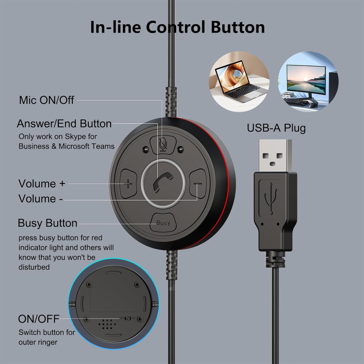 هدست ارتباطات دارای دکمه های کنترل کامل تماس ها برلی برنامه های نظیر اسکایپ