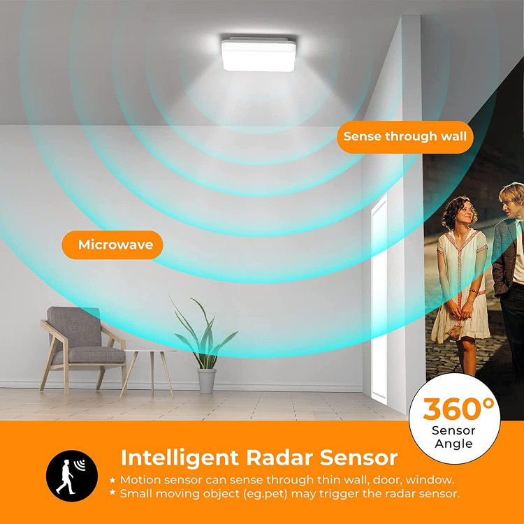 چراغ سقفی LED مدرن مربعی ضد آب و نسوز با سنسور حرکتی 360 درجه و ریموت کنترل برند BLNAN