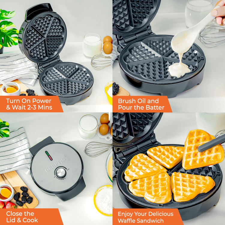 وافل ساز 5 تایی قلبی شکل مدل GWM36538