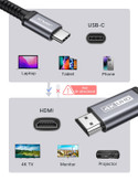 کابل تبدیل USB C به HDMI ارجینال با کیفیت 4K برند JSAUX مدل دو متری