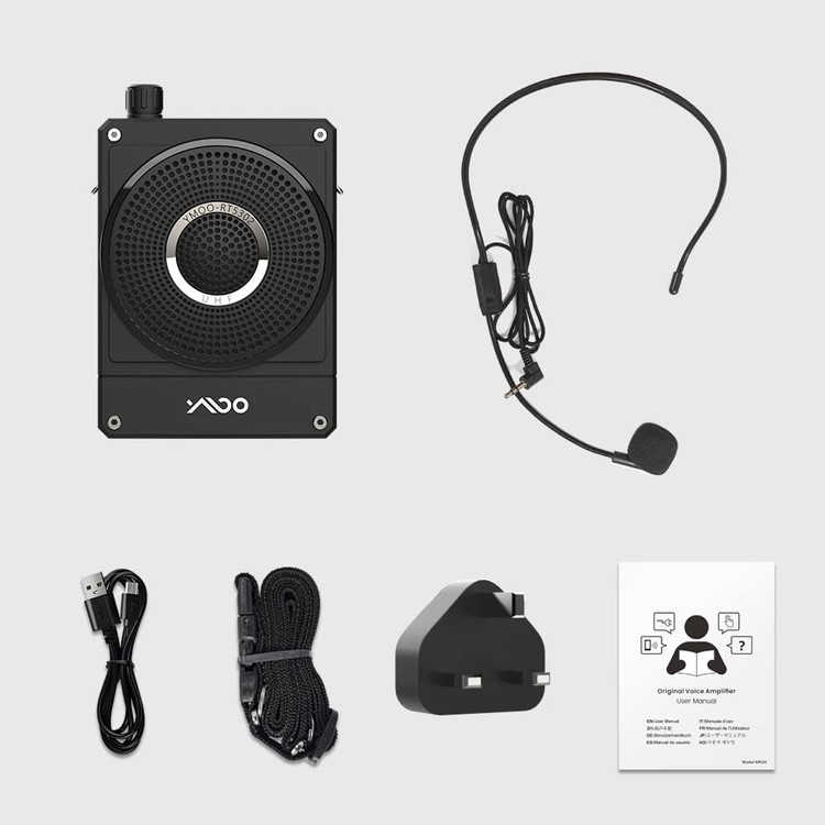 تقویت کننده صدا با هدست میکروفون سیمی برند YMOO، بلندگوی قابل حمل صدای نافذ قدرتمند 10 واتی برای معلمان/مربیان یوگا/راهنمایان تور/جلسه/مرکز خرید/سیمینار