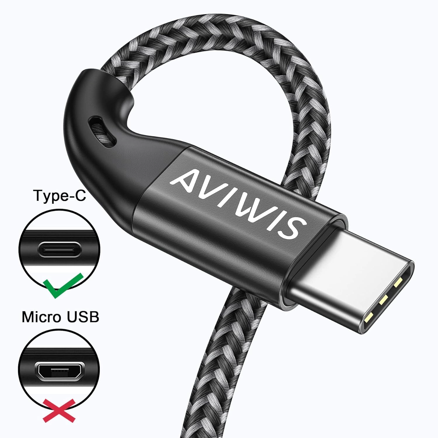 USB C Cable [6.6ft/2m] USB Type C Cable USB 3.0 Nylon Braided USB C Fast Charge Cable