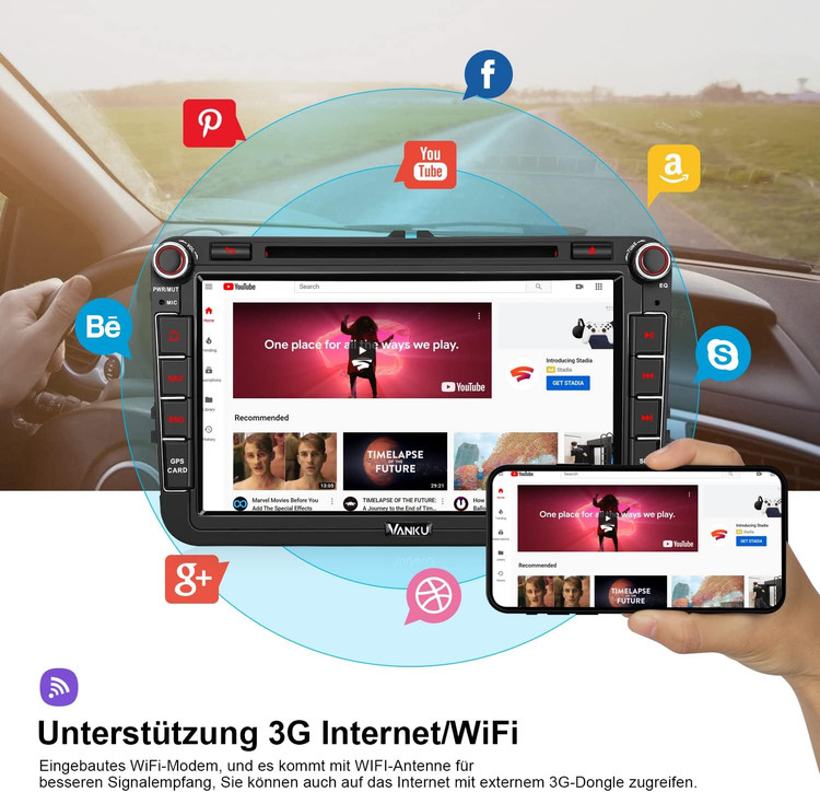 پخش تصویری برای ماشین فولکس واگن