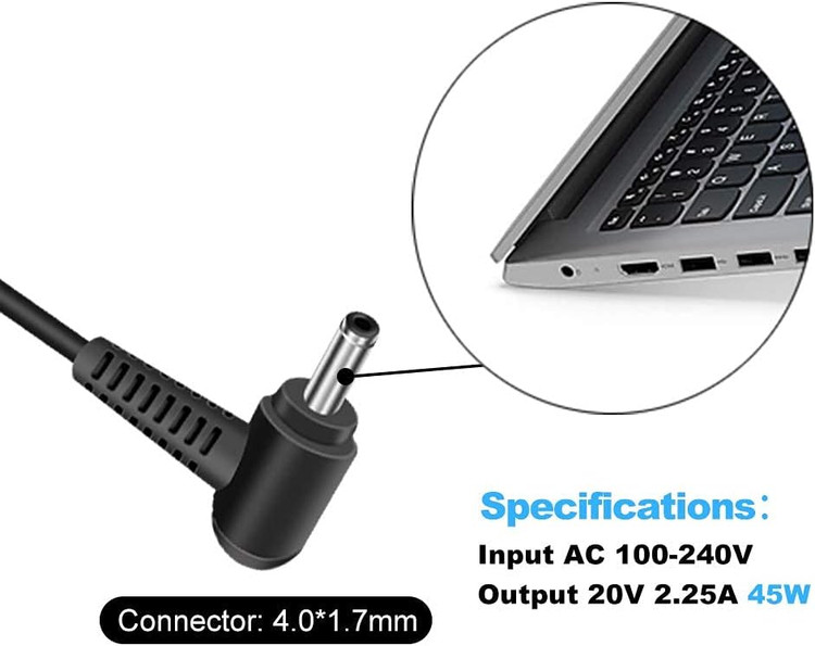 شارژر لب تاب لنوو 45 وات 2.25 آمپر برند whsteleni مدل QY-2002250-45L