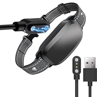 قلاده پارس سگ برای سگ های بزرگ متوسط کوچک، قلاده پوست هوشمند قابل شارژ، قلاده آموزش ضد پارس با لرزش بیپ 5 حساسیت قابل تنظیم (مشکی)