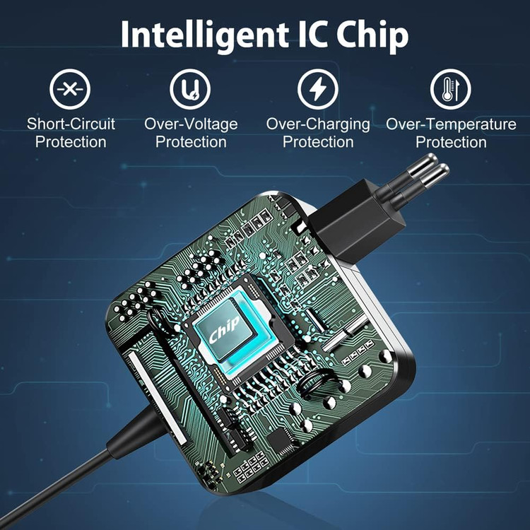 شارژر لپ تاپ ایسوس ۴۵ واتی، منبع تغذیه ۱۹ ولت ۲.۳۷ آمپر برند SUNYDEAL برای لپ تاپ ایسوس Zenbook UX303U UX305FA UX305 UX305F UX301LA UX310U F756UA F556UA-AS54 Vivobook Flip...