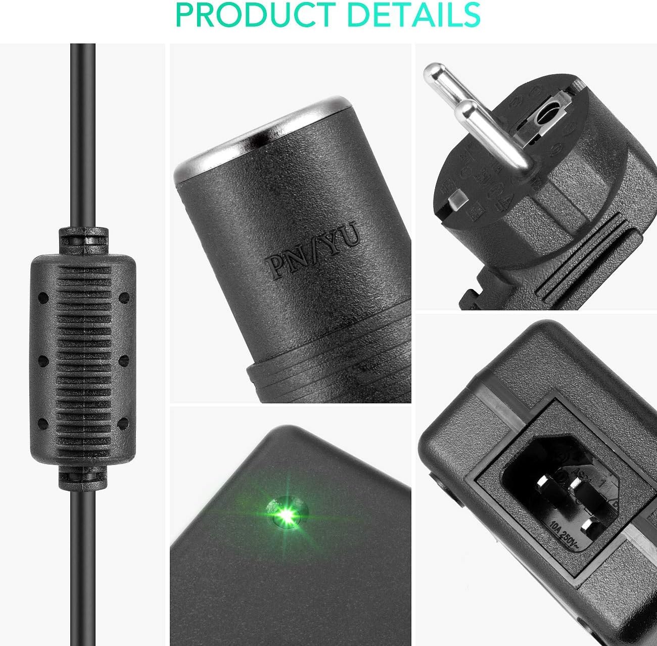 منبع تغذیه سوکت فندکی آداپتور AC به DC 100V-240V به 12V 10A مبدل شارژر برق خودرو برند AGPTEK
