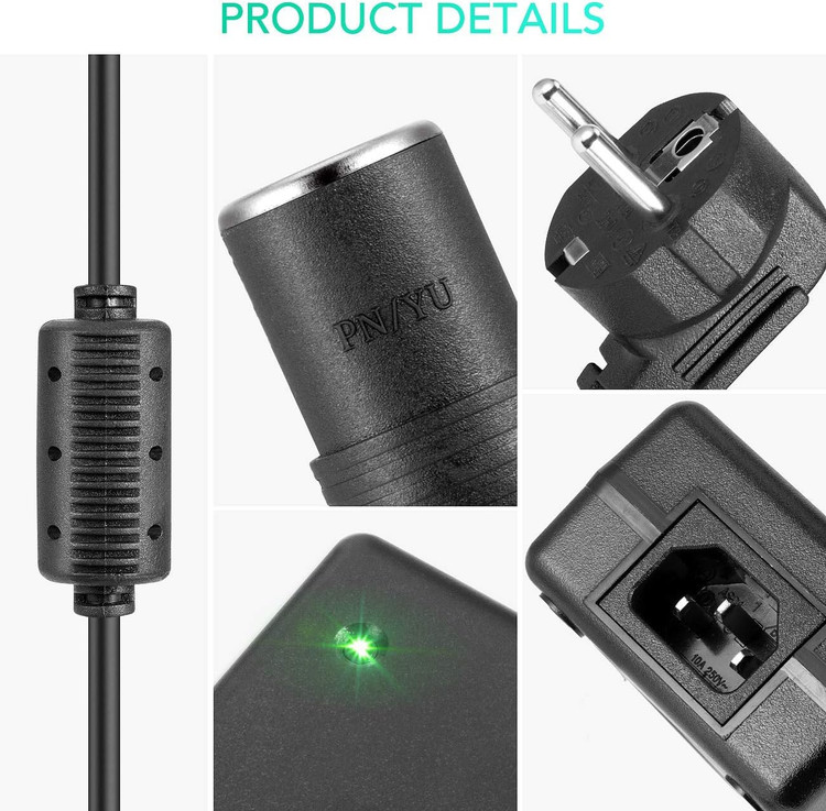 منبع تغذیه سوکت فندکی آداپتور AC به DC 100V-240V به 12V 10A مبدل شارژر برق خودرو برند AGPTEK