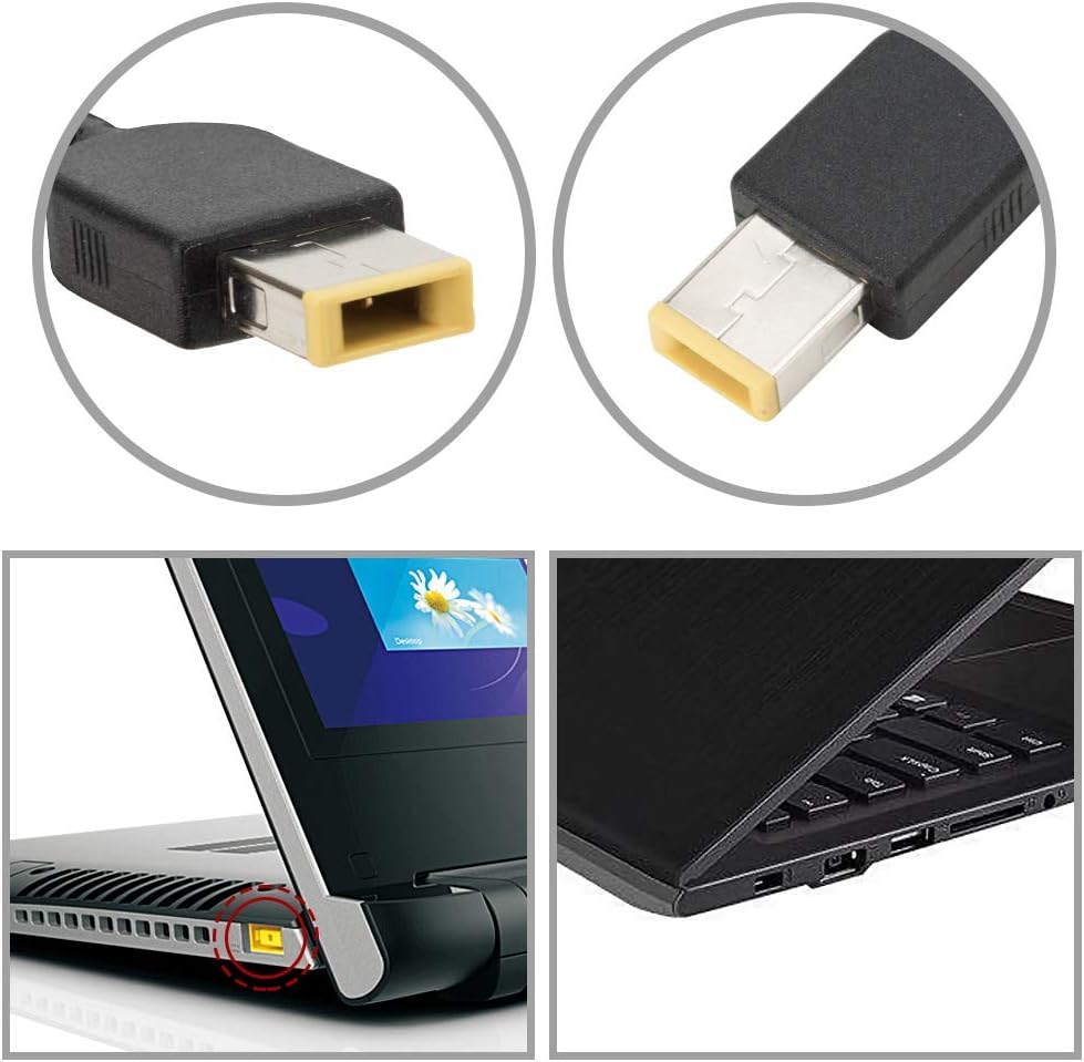 شارژ لپ‌تاپ 65 وات SUNYDEAL برای لنوو، نوت‌بوک  USB 20 ولت 3.25 آمپر برای لنوو B50 G40 G50 G70؛ آیدیاپد فلکس 2 فلکس 3؛ یوگا 11، 11S، 13؛ لنوو تینک‌پد (همه مدل‌ها) دوشاخه: 11