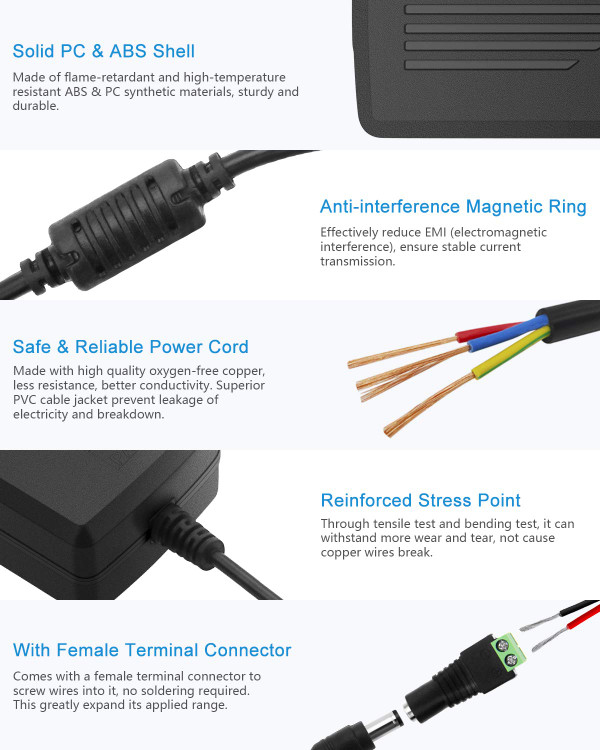 آدابتور 12 ولت 5 آمپر اورجینال داری سوکت سوزنی و مبدل جهت گرفتن مثبت و منفی برند ALITOVE