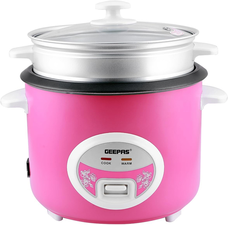 پلوپز لوکس جیپاس ۱.۸ لیتری- GRC4329| ۷۰۰ وات، قابلمه داخلی نچسب، بدنه استیل ضد زنگ | قابلیت پخت/بخارپز کردن/گرم نگه داشتن | برنج و سبزیجات بخارپز سالم درست کنید