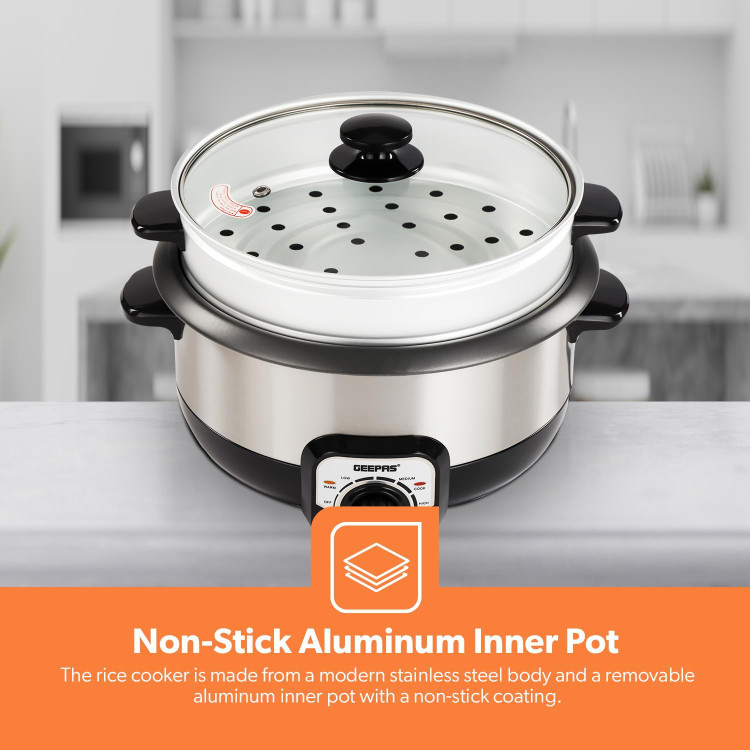 پلوپز اورجینال چند منظوره برند جیپاس ظرفیت بزرگ 3.0 لیتر و ایدهآل برای تهیه غذا برای کل خانواده.