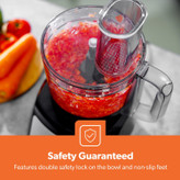 Geepas 1200W Compact Food Processor | Multifunctional Electric Food Mixer with Chopper Knead Dough Shredder Slicing Grating & Emulsifying disc, 2 Speed with Pulse | 1.5L Mixing