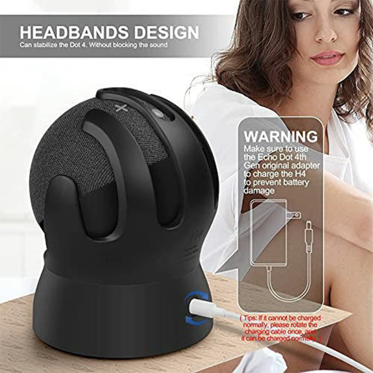 پایه نگه دارنده و شارژر قابل حمل دستیار صوتی آمازون نسل چارم (Echo Dot 4th Gen) برندVAKDON مدل H4 با باتری 10000 میلی آمپر ساعتی